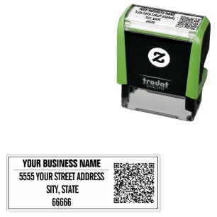 Tampon Auto-encreur Nom de l'adresse de retour Code QR commercial Timb