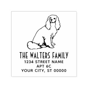 Tampon Auto-encreur Nom de l'adresse du chien Cavalier King Charles Sp