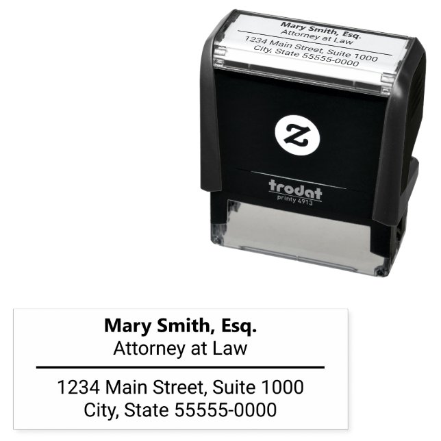 Tampon Auto-encreur Nom de l'avocat Titre professionnel Adresse de ret (En situation)