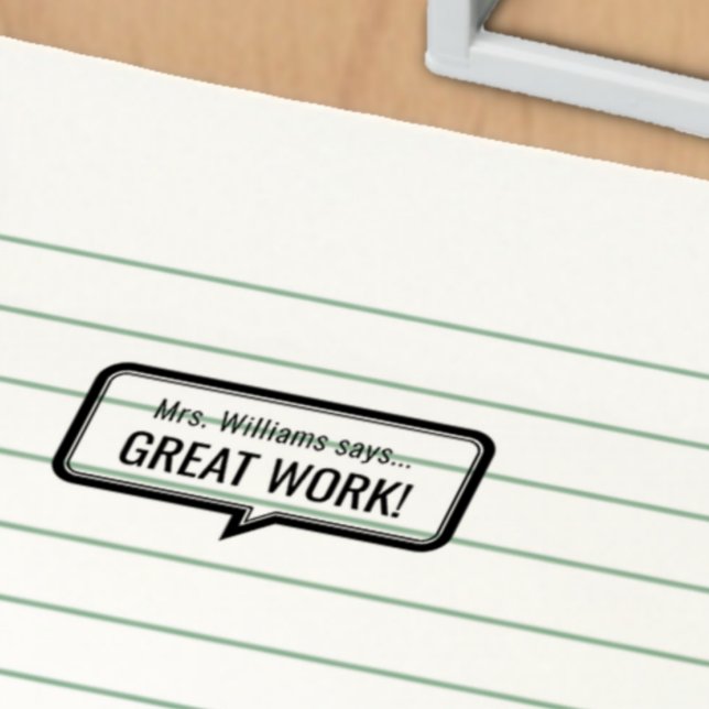 Tampon Auto-encreur Nom de l'enseignant personnalisé Classement des tâ (Créateur téléchargé)