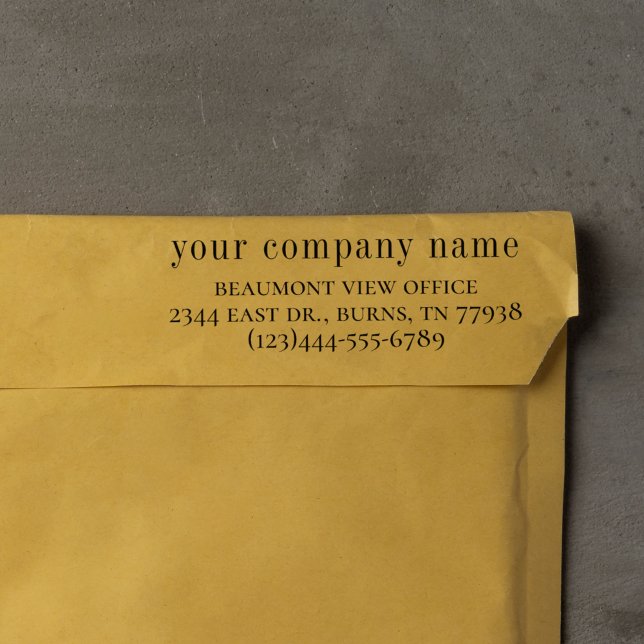 Tampon Auto-encreur Nom de l'entreprise et coordonnées | Entreprise (Rubber Stamp Mock-up)