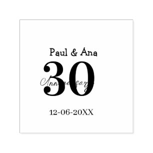 Tampon Auto-encreur nom de lettre gras violet 30e anniversaire simple