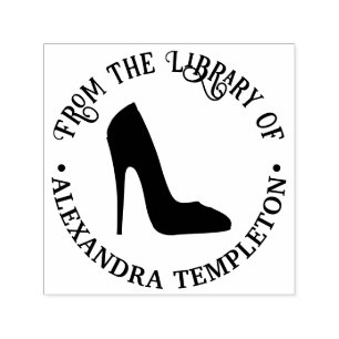 Tampon Auto-encreur Nom de livre de bibliothèque de chaussure à talon 