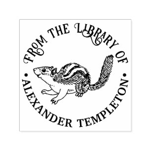 Tampon Auto-encreur Nom de livre de bibliothèque de Tamia Mignon Rusti