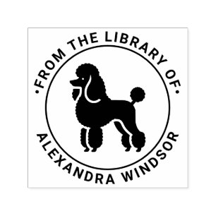Tampon Auto-encreur Nom de livre de bibliothèque sil debout Chien Cani