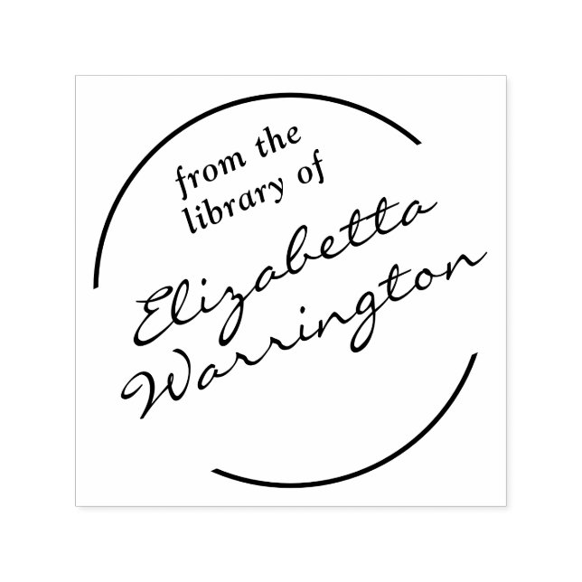 Tampon Auto-encreur Nom de livre de la bibliothèque de script simple e (Design)