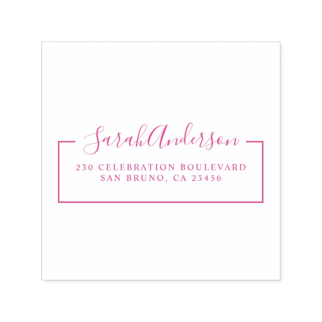 Tampon Auto-encreur Nom de script élégant et adresse de retour | Perso (Design)