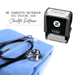 Tampon Auto-encreur Nom de signature de médecin professionnel