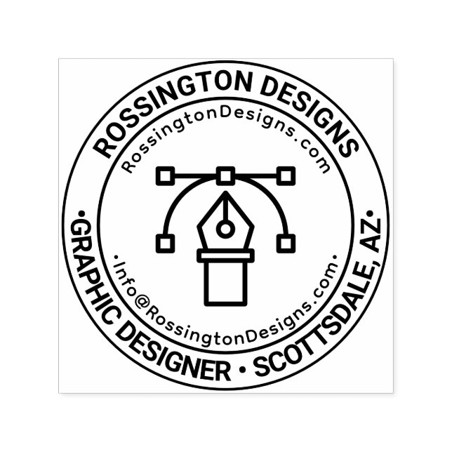 Tampon Auto-encreur Nom d'entreprise de concepteur graphique Emplaceme (Design)