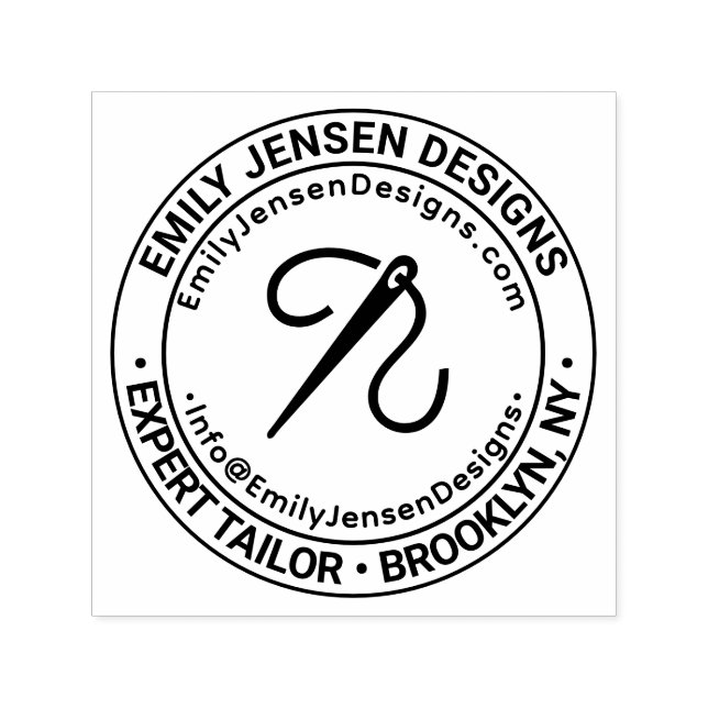 Tampon Auto-encreur Nom d'entreprise de couture d'aiguille Localisatio (Design)