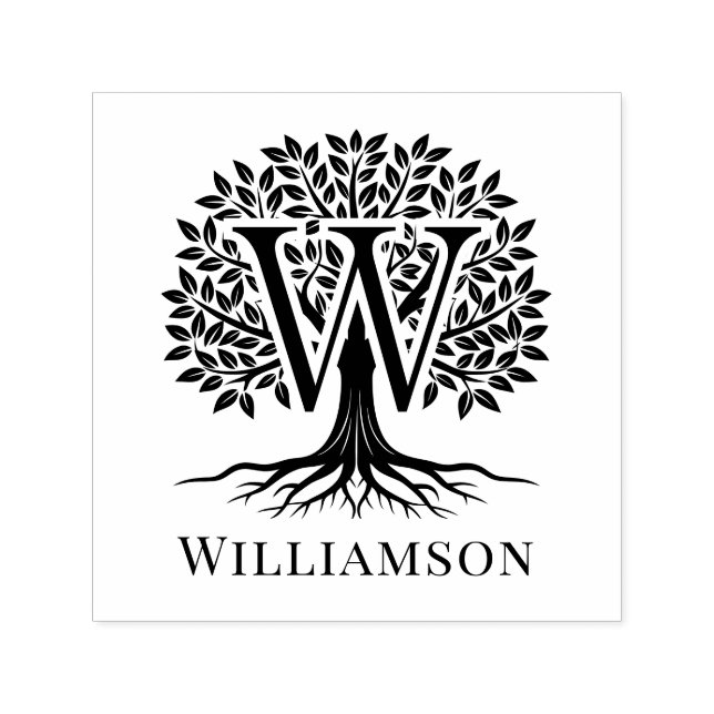 Tampon Auto-encreur Nom d'origine unique en gras sur l'arbre de vie #2 (Design)