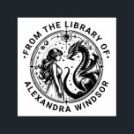 Tampon Auto-encreur Nom du livre de la bibliothèque du dragon mystique<br><div class="desc">Conception de gaufrage « De la bibliothèque de » du dragon mystique et de la princesse ============</div>