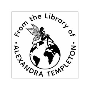 Tampon Auto-encreur Nom du livre de la bibliothèque Fairy Sitting on T