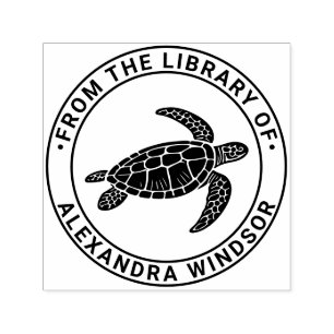 Tampon Auto-encreur Nom du livre de la bibliothèque Tortue marine #6