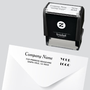 Tampon Auto-encreur Nom du logo de l'entreprise personnalisé Adresse d