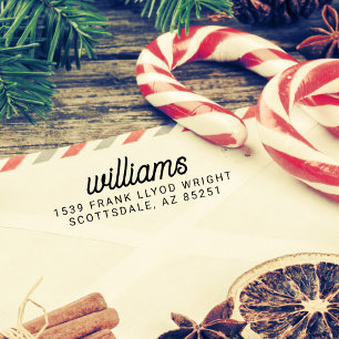 Tampon Auto-encreur Nom du script de stylet d'adresse de retour person