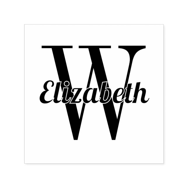 Tampon Auto-encreur Nom du script sur une seule initiale #1 (Design)