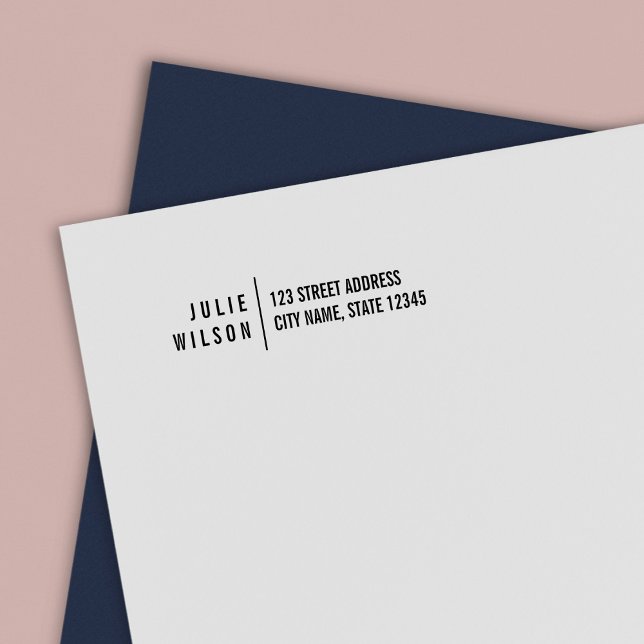 Tampon Auto-encreur Nom du séparateur gras moderne Adresse de retour (Créateur téléchargé)