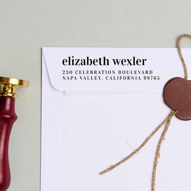 Tampon Auto-encreur Nom en minuscules gras Adresse de retour personnal (Rubber Stamp Mock-up)