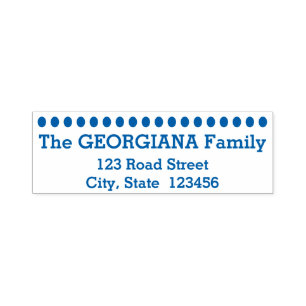 Tampon Auto-encreur Nom et adresse de famille + Ligne des formes ovale