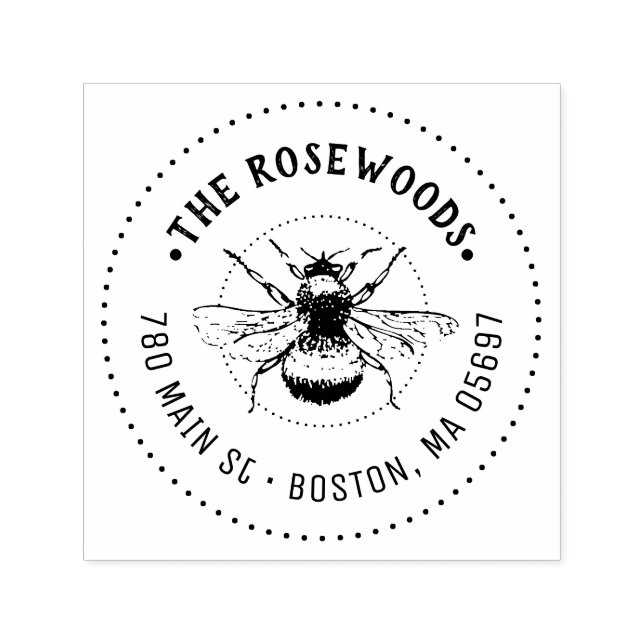 Tampon Auto-encreur Nom et adresse de famille uniques (Design)