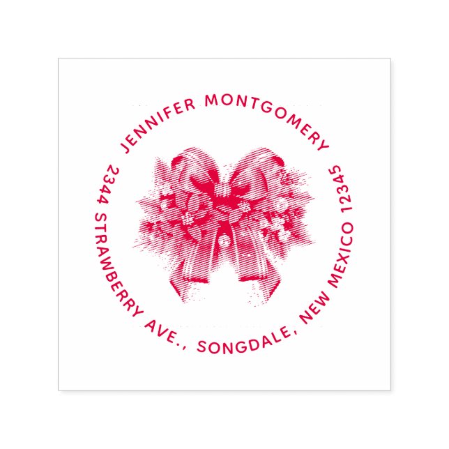 Tampon Auto-encreur Nom et adresse de la boîte de Noël du Festival (Design)