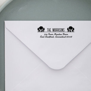 Tampon Auto-encreur Nom et adresse de retour de la copie de l'arboresc