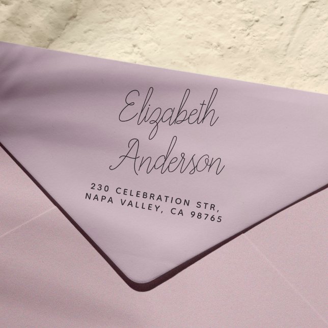 Tampon Auto-encreur Nom et adresse de retour de lettres de script (Rubber Stamp Mock-up)