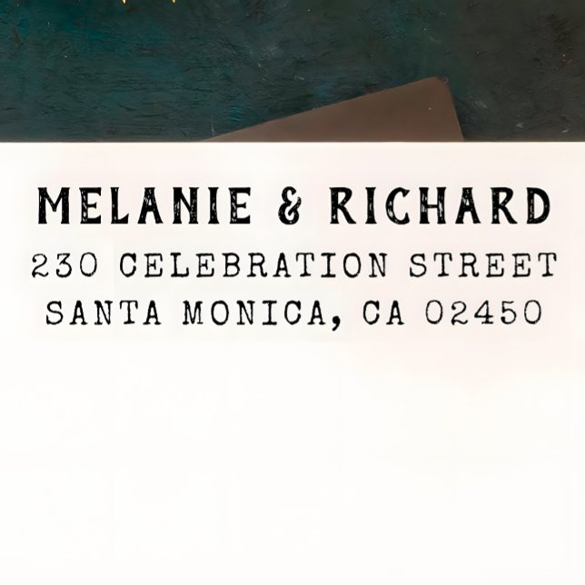 Tampon Auto-encreur Nom et adresse de retour du style de machine à écr (Créateur téléchargé)