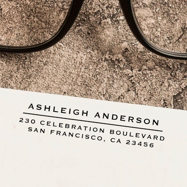 Tampon Auto-encreur Nom et adresse de retour personnalisés simples (Créateur téléchargé)