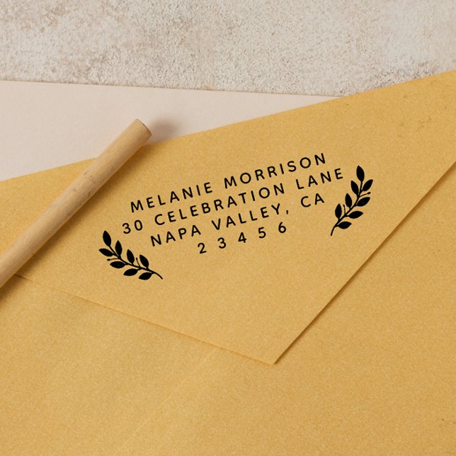 Tampon Auto-encreur Nom et succursales botaniques Adresse de retour (Rubber Stamp Mock-up)