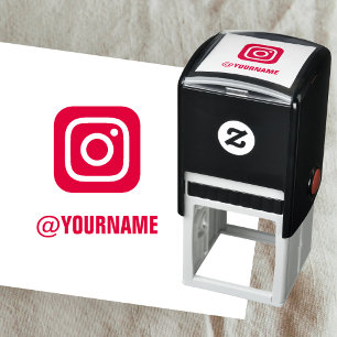 Tampon Auto-encreur Nom Instagram personnalisé, Suivez-moi sur Instagr