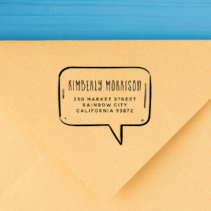 Tampon Auto-encreur Nom manuscrit de la bulle de discours mignonne Adr