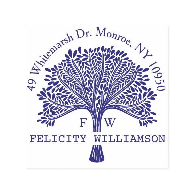 Tampon Auto-encreur Nom personnalisé Arbre de famille naturelle Adress (Design)