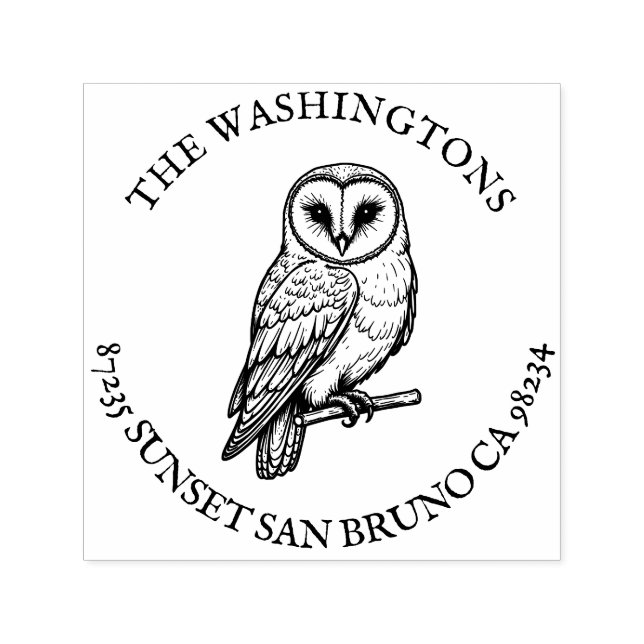 Tampon Auto-encreur Nom personnalisé Boule de l'étable Adresse de reto (Design)