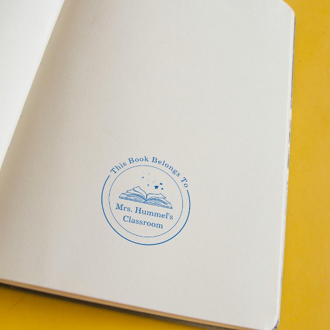 Tampon Auto-encreur Nom Personnalisé Circle Book Appartient À L'Enseig (Custom Name Circle Book Belongs To Teacher Self-inking Stamp)