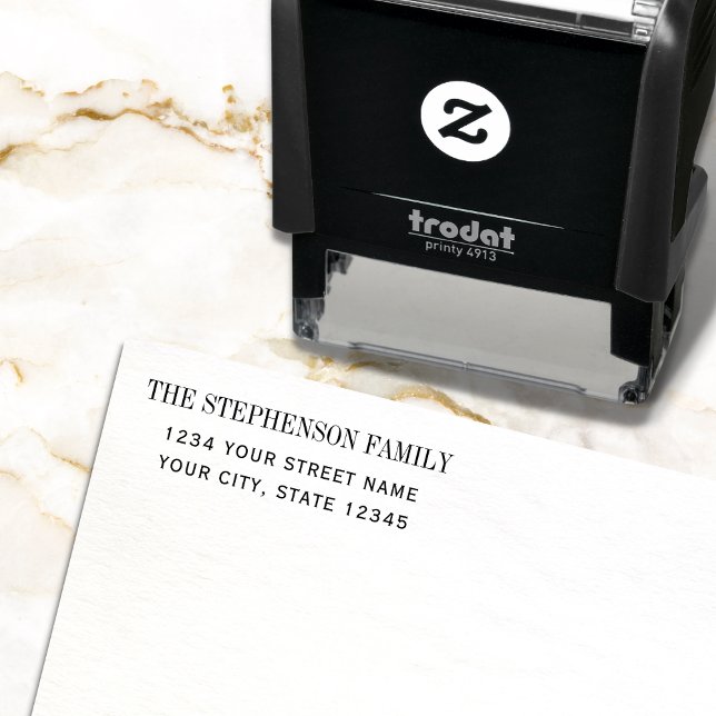Tampon Auto-encreur Nom personnalisé classique moderne Adresse de reto (Créateur téléchargé)