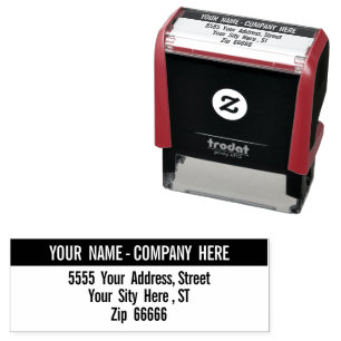 Tampon Auto-encreur Nom personnalisé Design moderne Adresse de retour