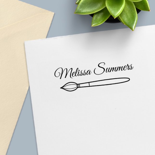 Tampon Auto-encreur Nom personnalisé du pinceau (Créateur téléchargé)