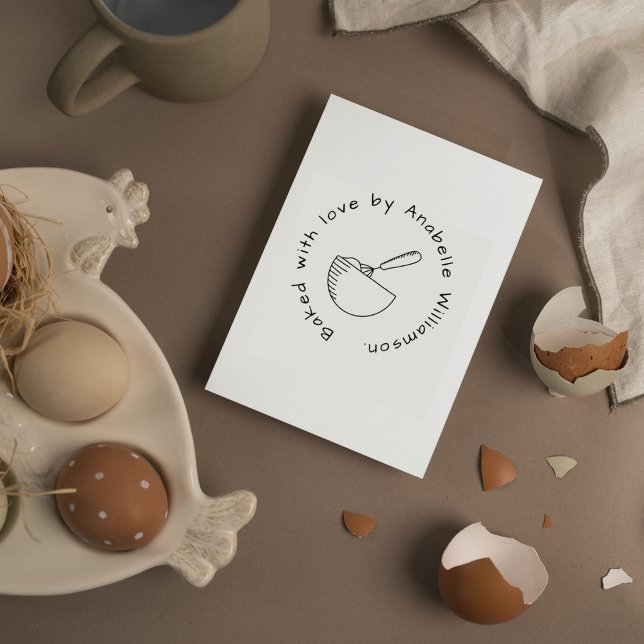 Tampon Auto-encreur Nom Personnalisé Simple Cute Cuisiné Cuisiné Avec  (Créateur téléchargé)