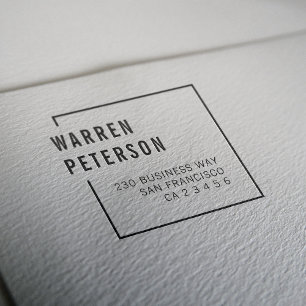 Tampon Auto-encreur Nom professionnel géométrique moderne Adresse de r