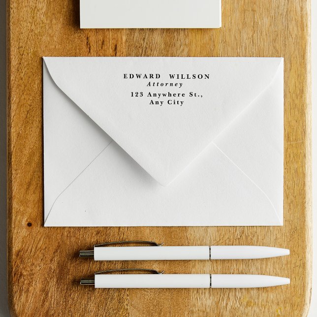 Tampon Auto-encreur Nom, titre et adresse de l'entreprise classique (Créateur téléchargé)