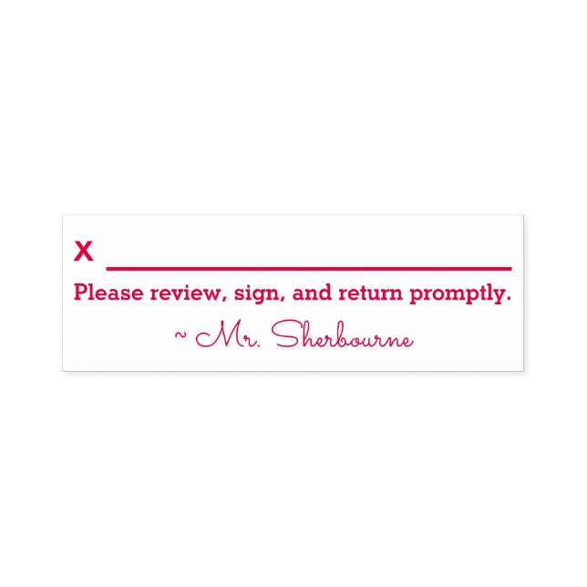 Tampon Auto-encreur Nom + "Veuillez vérifier, signer et retourner rapi (Design)