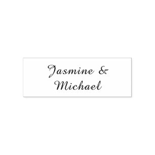 Tampon Auto-encreur Noms de couple de calligraphie chic adorables mini