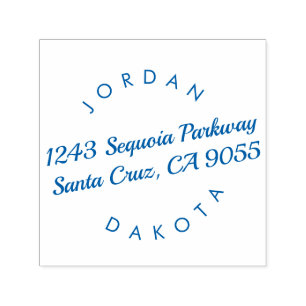 Tampon Auto-encreur Noms de couple Script moderne Adresse de retour