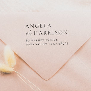 Tampon Auto-encreur Noms de couples Adresse de retour de mariage éléga
