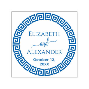 Tampon Auto-encreur Noms de trame de clé S de la clé grecque ronde Mar