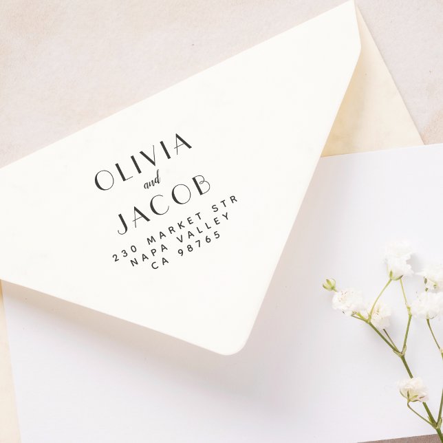 Tampon Auto-encreur Noms et adresse de retour des Mariages officiels p (Stamp Mock-up)