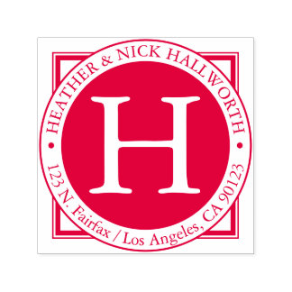 Tampon Auto-encreur Noms, nom de famille, initiale et adresse de retou