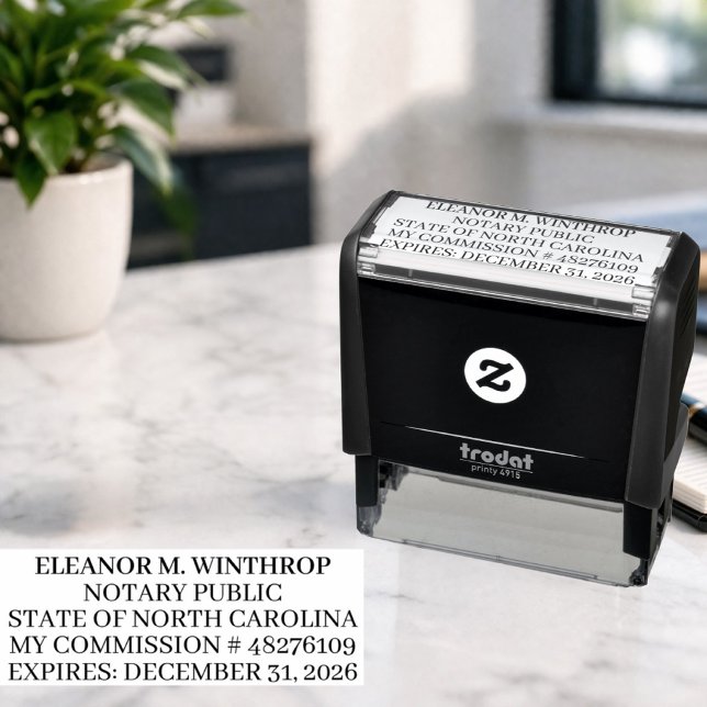 Tampon Auto-encreur North Carolina Notary Public (Créateur téléchargé)
